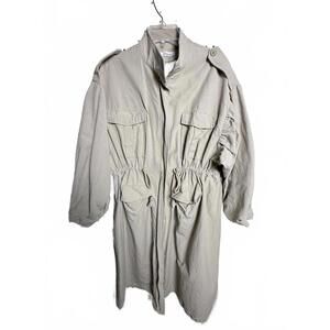 Pendleton Beige Long Utility Jacket with Drawstring Waist